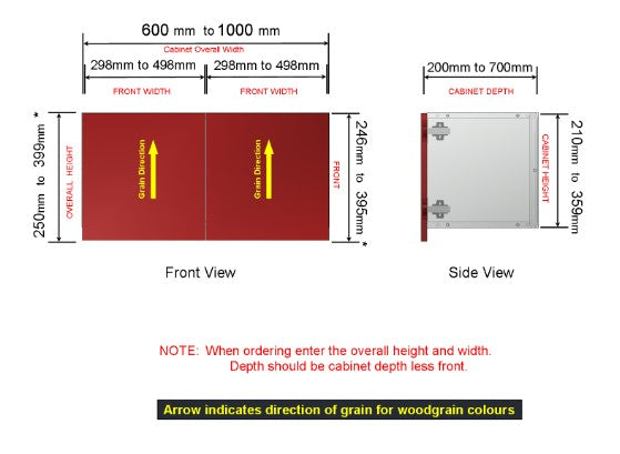 Over Fridge 2 Overhanging Doors - 600mm