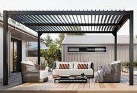 Louvre Roof System 4M X 4M Charcoal Pergola