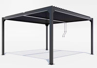 Louvre Roof System 4M X 4M Charcoal Pergola