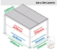 Louvre Roof System 3M X 4M Charcoal Pergola