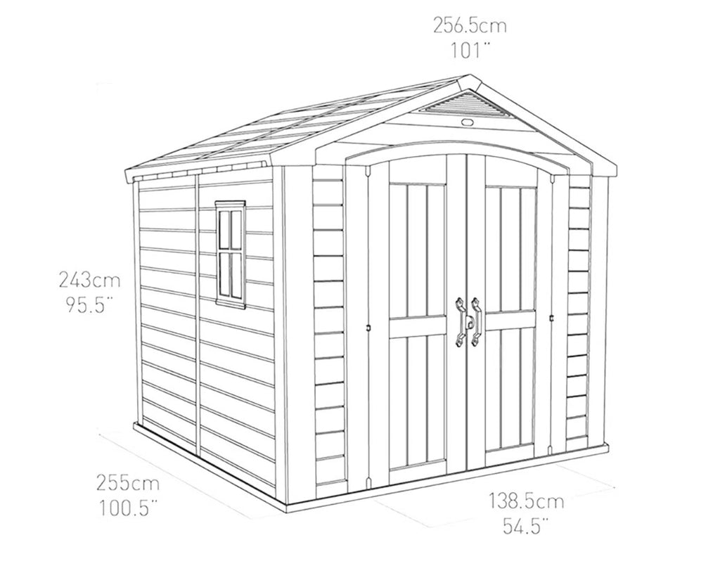 Keter Factor 8X8 Shed 2.56M X 2.55M