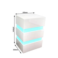 Gloss Bedside Table with RGB LED Lighting