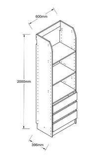 Floor Tower 600 3-Drawer Unit
