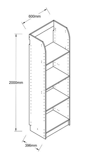 Floor Tower 600 3-Shelf Unit