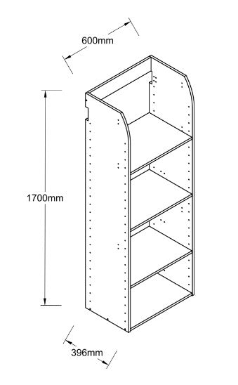 Tall Tower 600 3-Shelf Unit