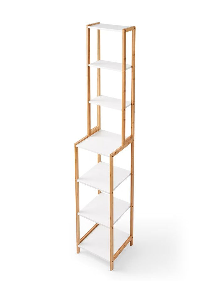 Bamboo and White 7 Tier Shelf