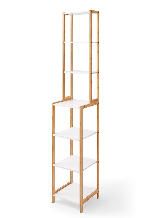 Bamboo and White 7 Tier Shelf
