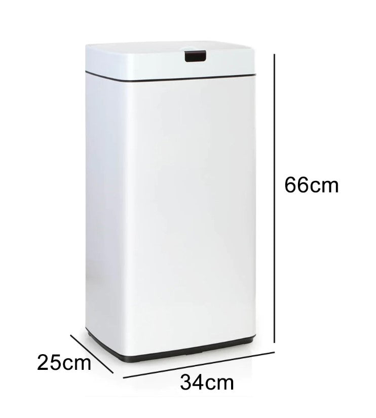 45L Square Sensor Bin White