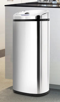 50L Square Sensor Bin Silver