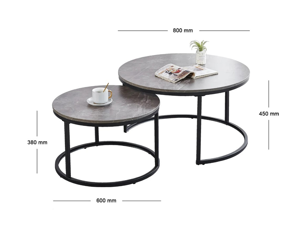 Coffee Table Nesting Set - Grey or Walnut