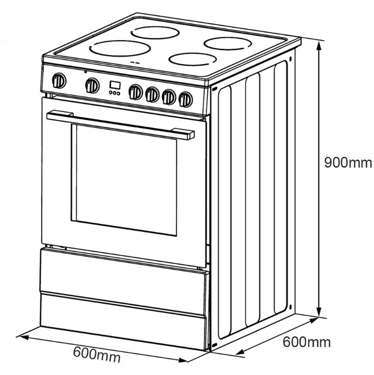 Freestanding Oven 60cm with Ceramic Cooktop