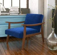 Cove Velvet Arm Chair (Navy Blue)