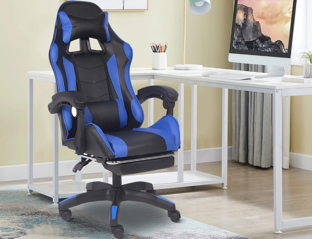 Chano Deluxe Gaming Chair Pu Blue, Red, Pink