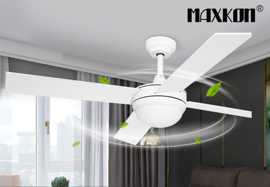 52"Modern Ceiling Fan With LED Light Remote Control 4 Blades 3 Speed Timer