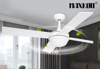 52"Modern Ceiling Fan With LED Light Remote Control 4 Blades 3 Speed Timer
