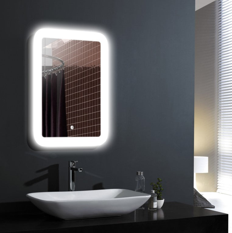 Frameless LED Cool White Mirror 60 x 75 cm