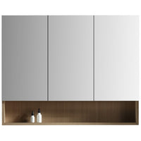 Mirror Cabinet 3 Door - Black, White, Forest Grain 90 x 80cm