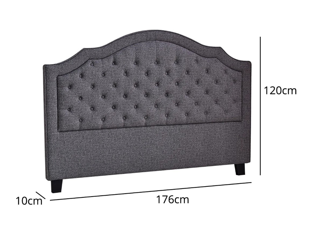 Headboard King Linen Grey