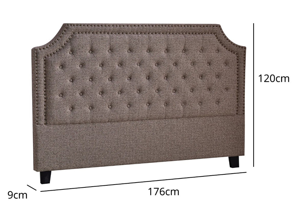 Headboard King Brown Linen