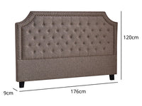 Headboard King Brown Linen