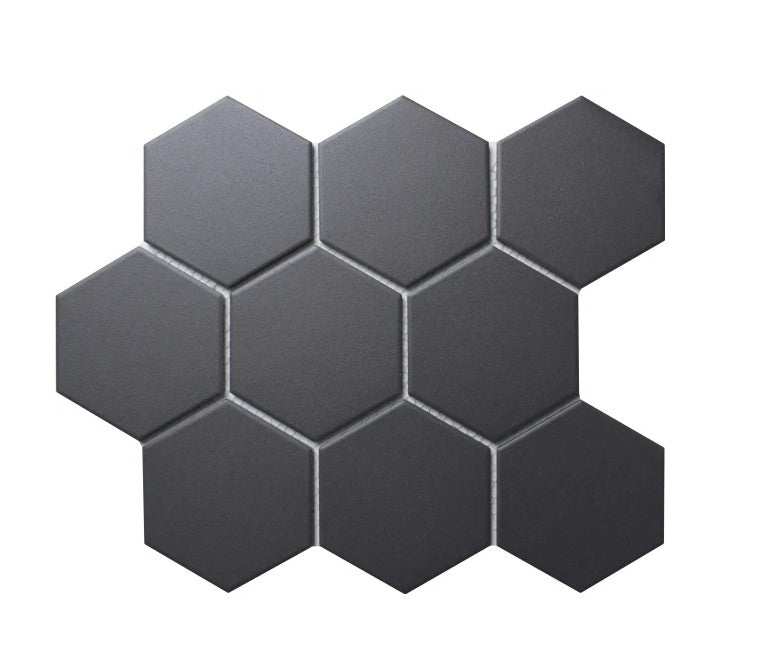 Classica Hexagon Black Matt Mosaic 295x256