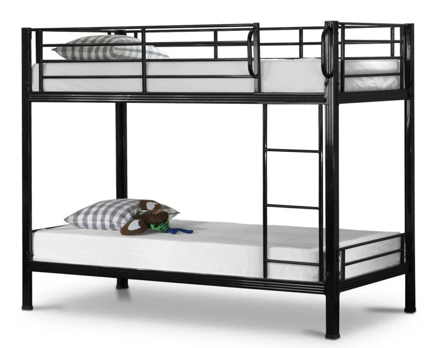 Metal Bunk Black With 15Cm Mattress
