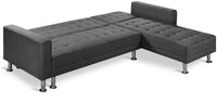 Colorado 3 Seater Sofa Bed Futon with Chaise - Dark Grey
