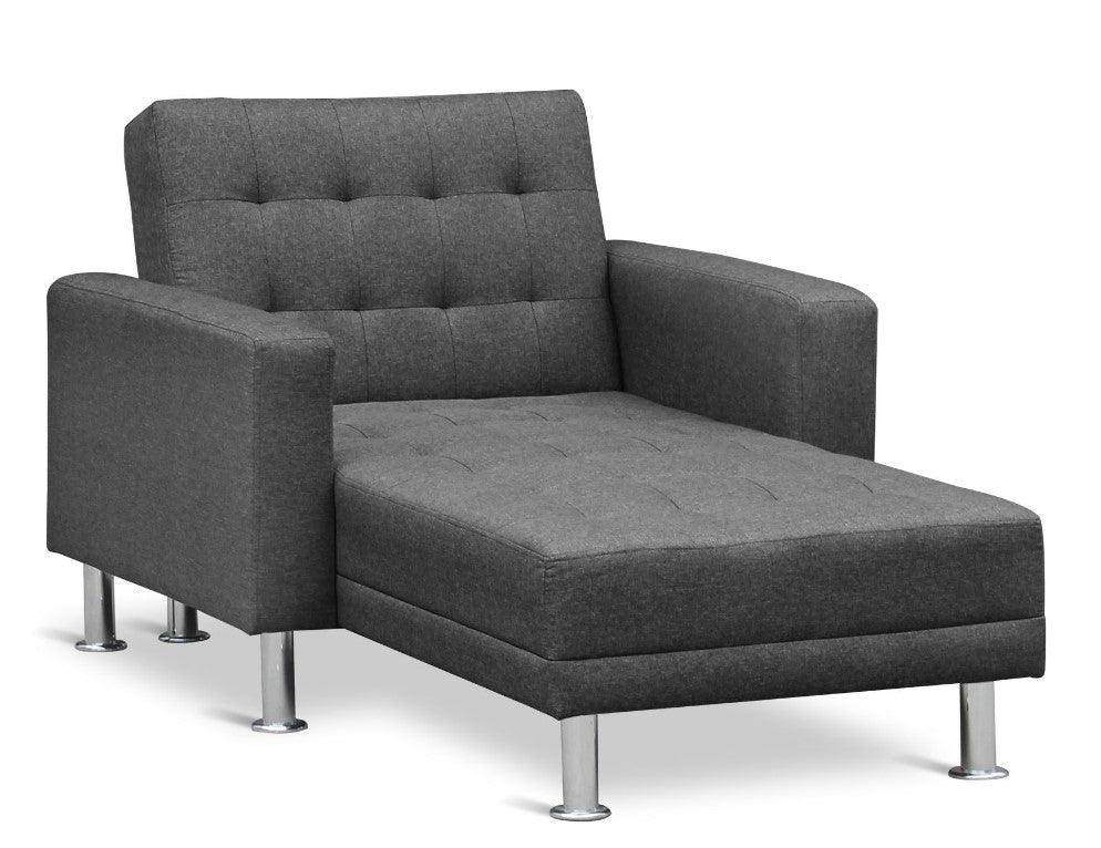 Colorado 3 Seater Sofa Bed Futon with Chaise - Dark Grey