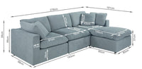 Bishopston Duck Feather Filled Modular Sofa - Grey