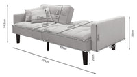 Boston 3 Seater Sofa Bed - Oat White