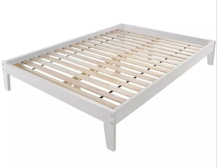 Sovo Wood Bed Frame - White -Queen size