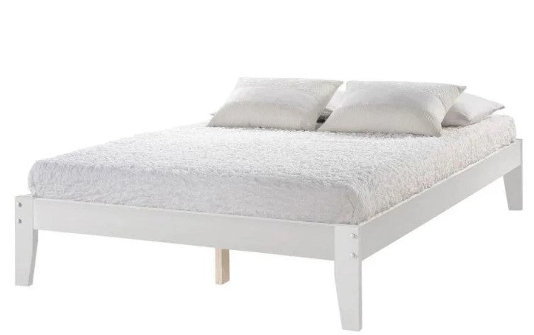 Sovo Wood Bed Frame - White -Queen size