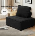Black Modular Sofa with Cushions
