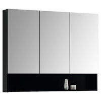 Mirror Cabinet 3 Door - Black, White, Forest Grain 90 x 80cm