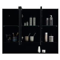 Mirror Cabinet 3 Door - Black, White, Forest Grain 90 x 80cm