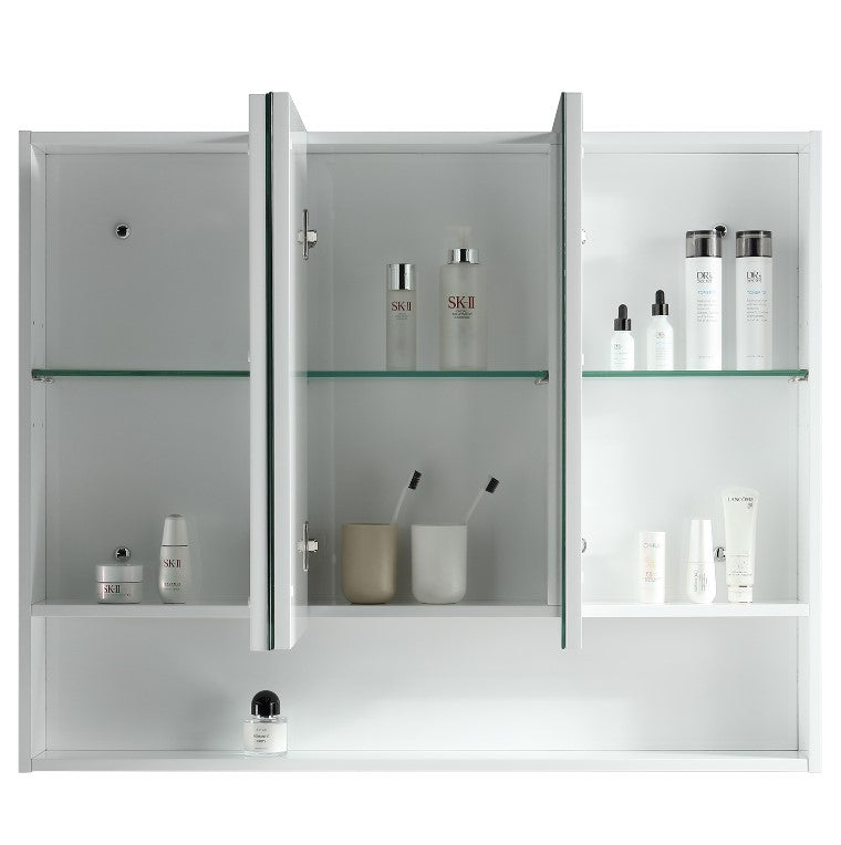 Mirror Cabinet 3 Door - Black, White, Forest Grain 90 x 80cm