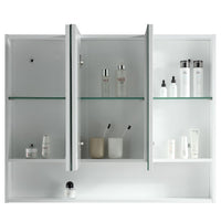 Mirror Cabinet 3 Door - Black, White, Forest Grain 90 x 80cm