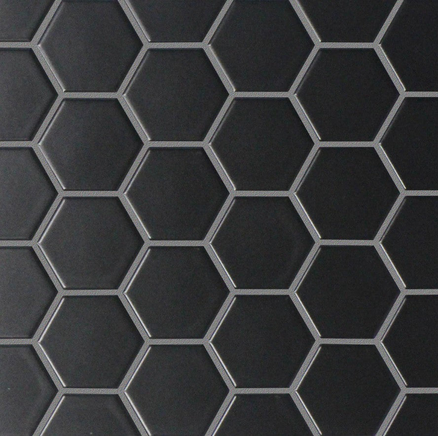 Classica Hexagon Black Matt Mosaic 295x256