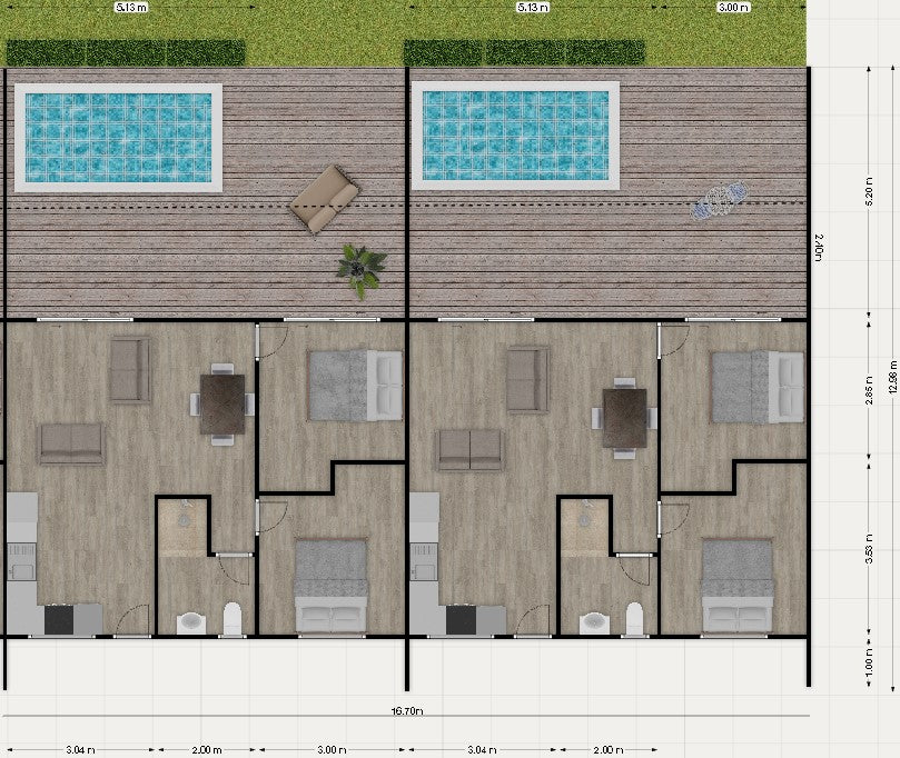 Teina Units: 2 Bedroom/1 Bathroom