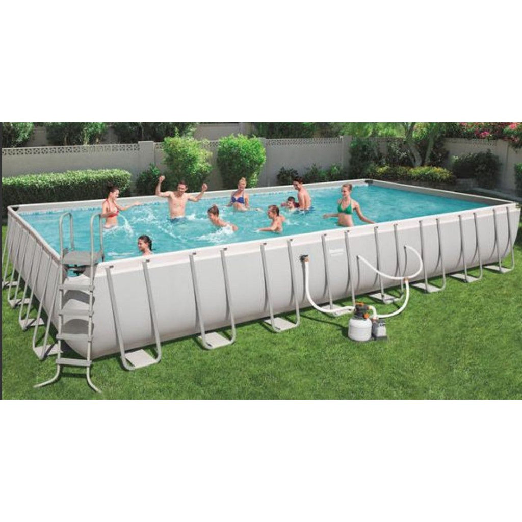 Bestway 9.56m x 4.88m x 1.32m Power Steel Frame Pool with Sand Filter