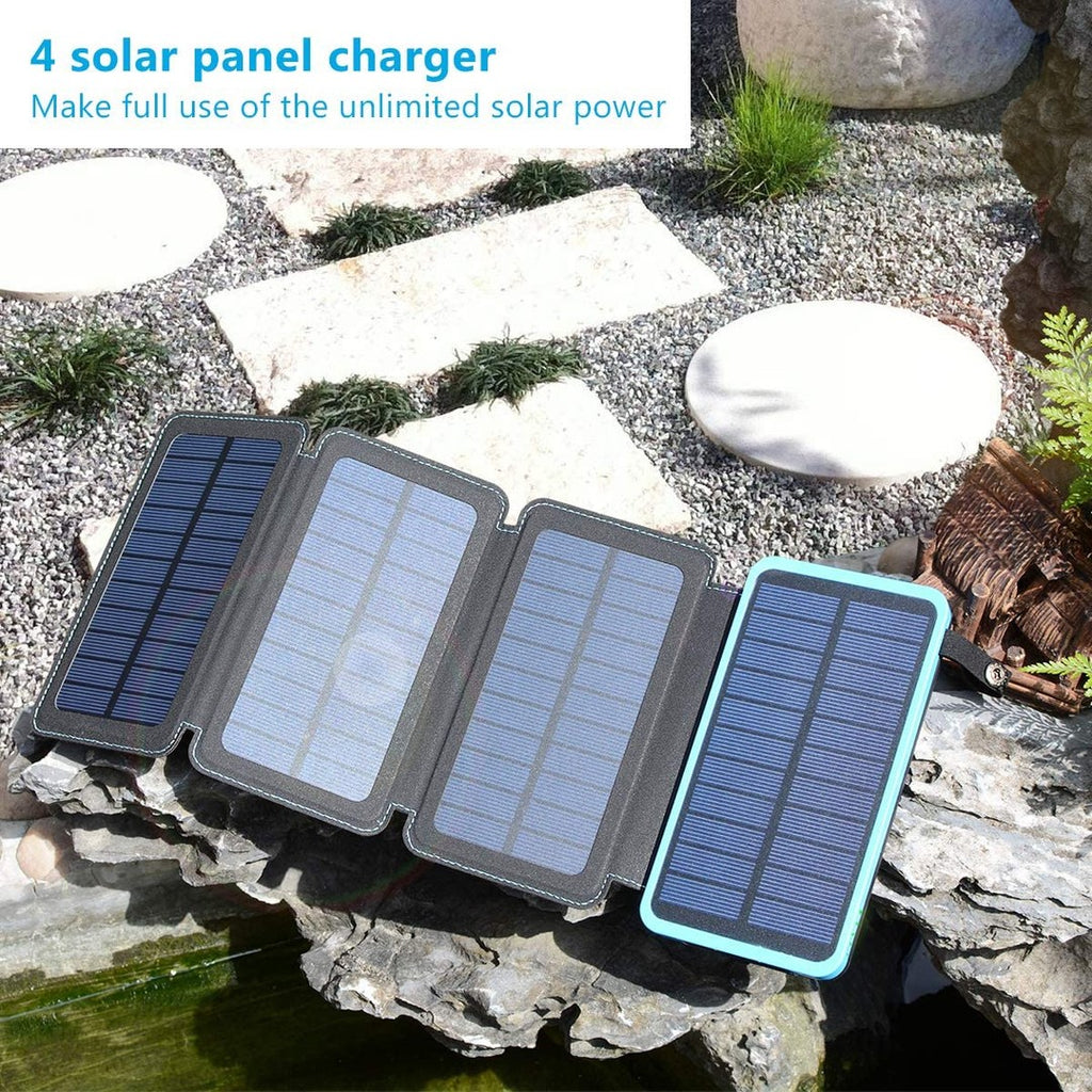 Solar Power Bank with 4 Panels 25000mAh