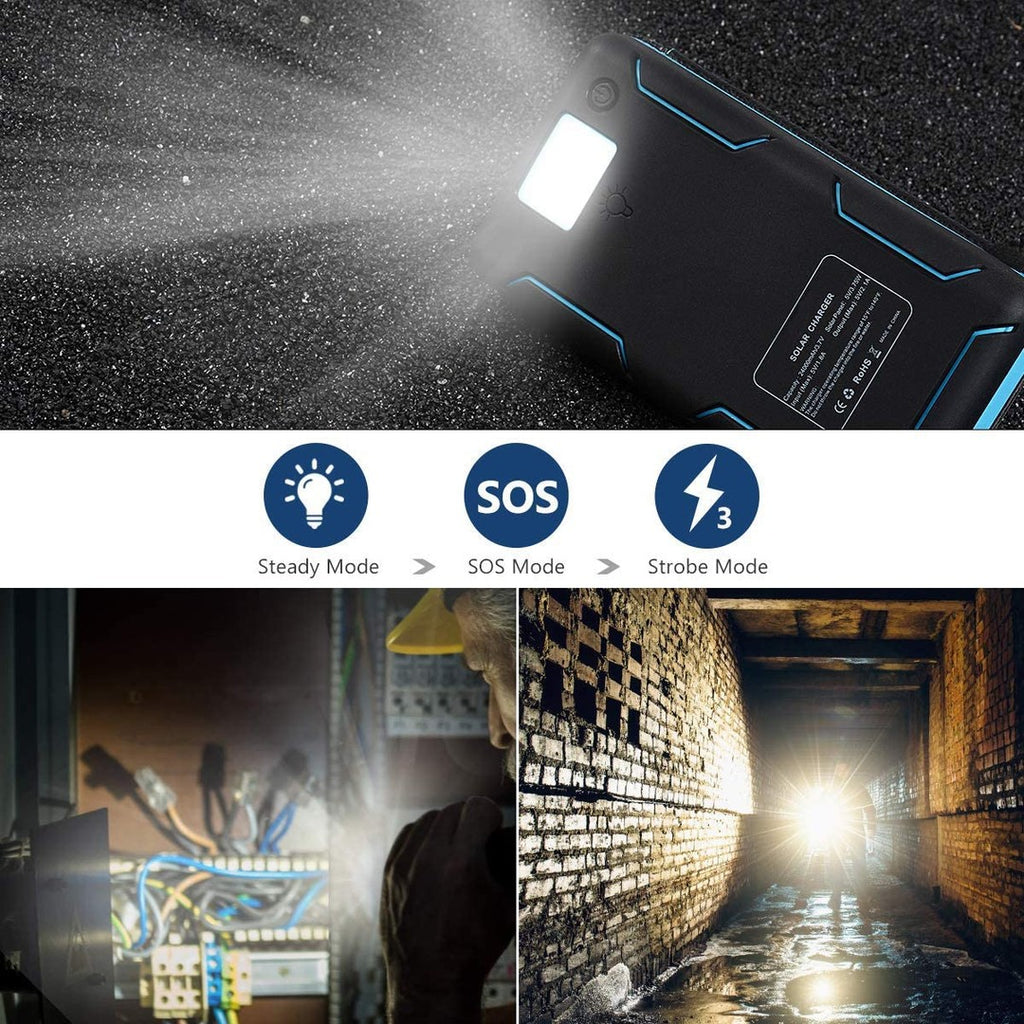 Solar Power Bank with 4 Panels 25000mAh