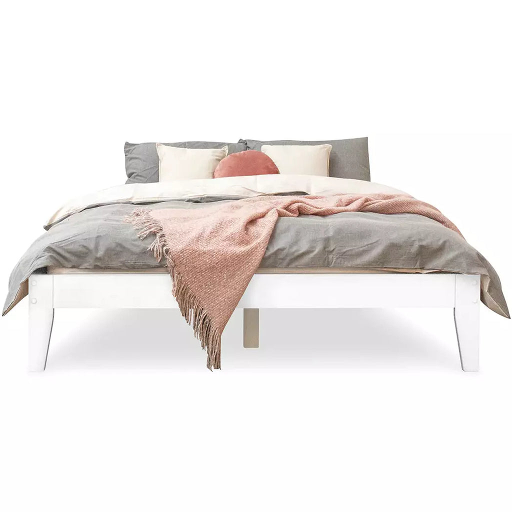 Double - Sovo Wood Bed Frame - Natural or White - Next Shipment
