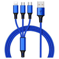 3 in 1 Charging USB Cable - Black, Silver, Red, Blue - Next Shipment