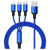 3 in 1 Charging USB Cable - Black, Silver, Red, Blue - Next Shipment