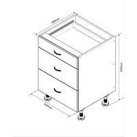Kitchen Base Drawer Cabinet 450mm White or Black Woodgrain - Next Shipment