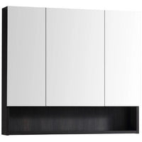 Mirror Cabinet Black, White or Forest Grain 3 Door 900mm - Next Shipment