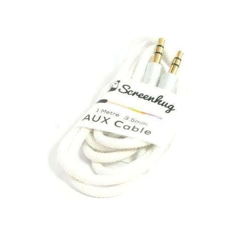 1M Aux Nylon Cable 3.5mm Black or White - Next Shipment